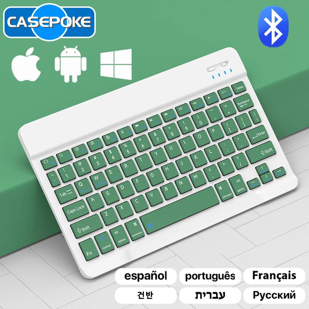 CASEPOKE Bluetooth Wireless Keyboard Mouse for Apple Samsung Lenovo Xiaomi Huawei Phone Tablet iPad Accessories Keyboard