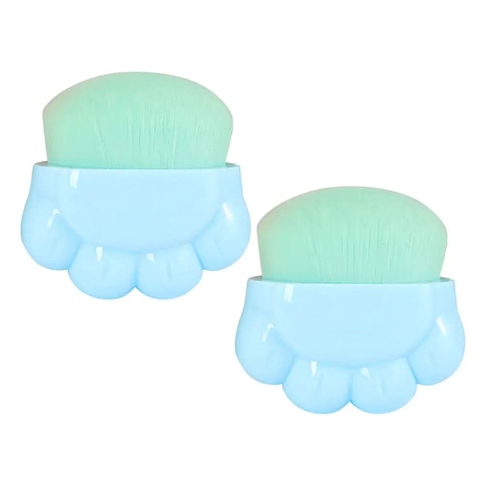 2 pennelli per fondotinta a forma di zampa di gatto, applicatore per trucco in fibra artificiale morbida, per blush liquido in polvere, portatile ed elegante, da viaggio