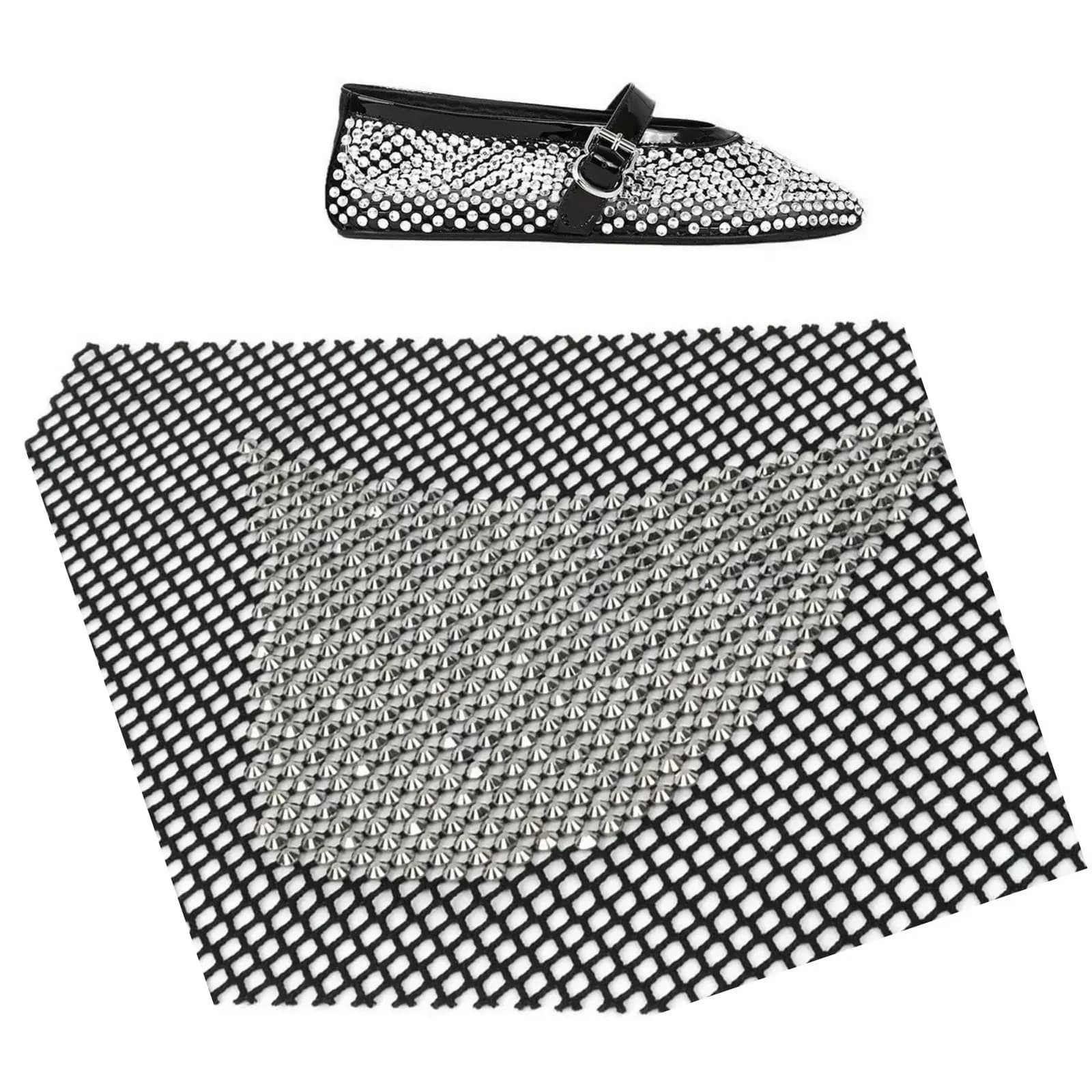 10 pezzi (5 paia) accessori per sandali scavati con rete da pesca in rete di cristallo scintillante, accessori per scarpe fai da te