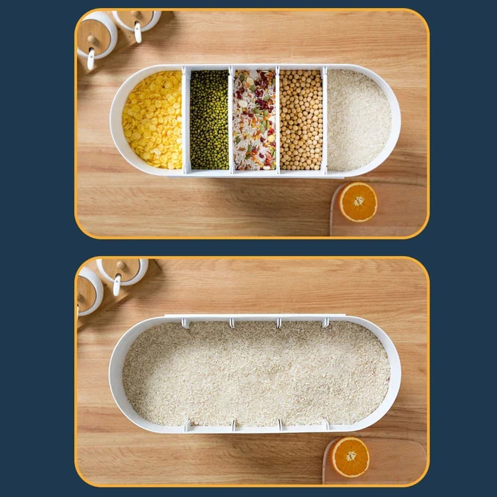 10L Dry Food Dispenser with Cup, Wall-Mounted and Countertop Cereal and Rice Dispenser, for Storing Black Rice, Wheat, Corn