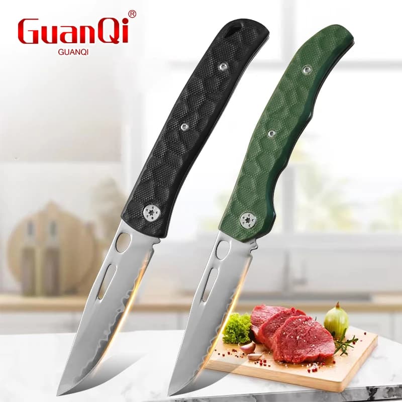 Foldable Pocket knife, Stainless steel bone knife, Multipurpose knife for fruit and fish, Butcher knife, Chef knife for BBQ, Kitchen knife
