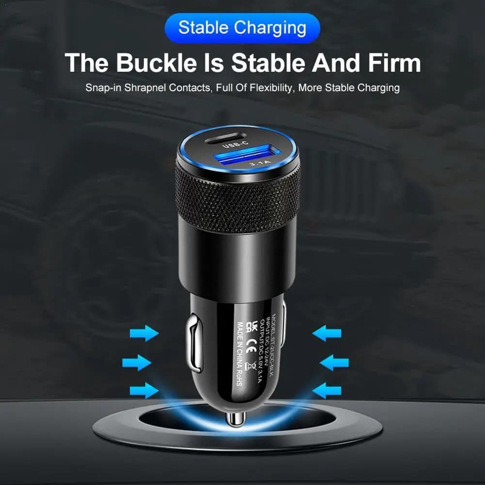 12W USB Quick Charger Car Charger Type C Charger for Fast Charging Car Adapter for IPhone 15 14 13 Pro Max