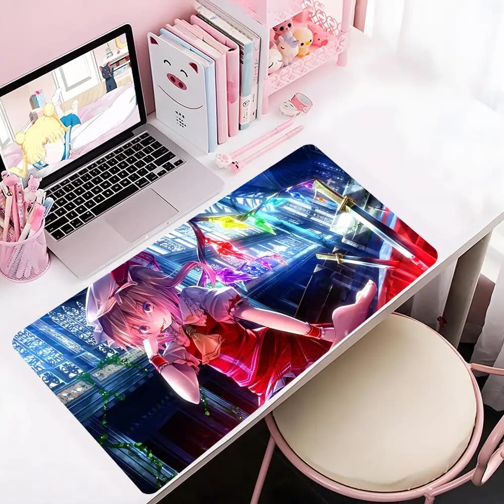 Touhou Project Fantasy Game Mouse Pad Tappetino per mouse grande da gioco LockEdge Tappetino da scrivania per tastiera e computer ispessito