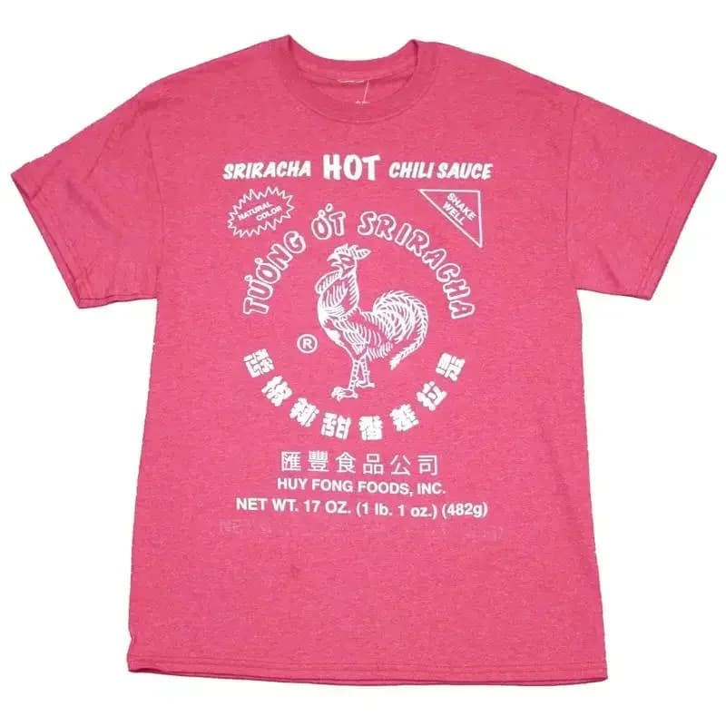 Sriracha Adult New T Shirt Hot Chili Sauce Classic Rooster White Print Logo