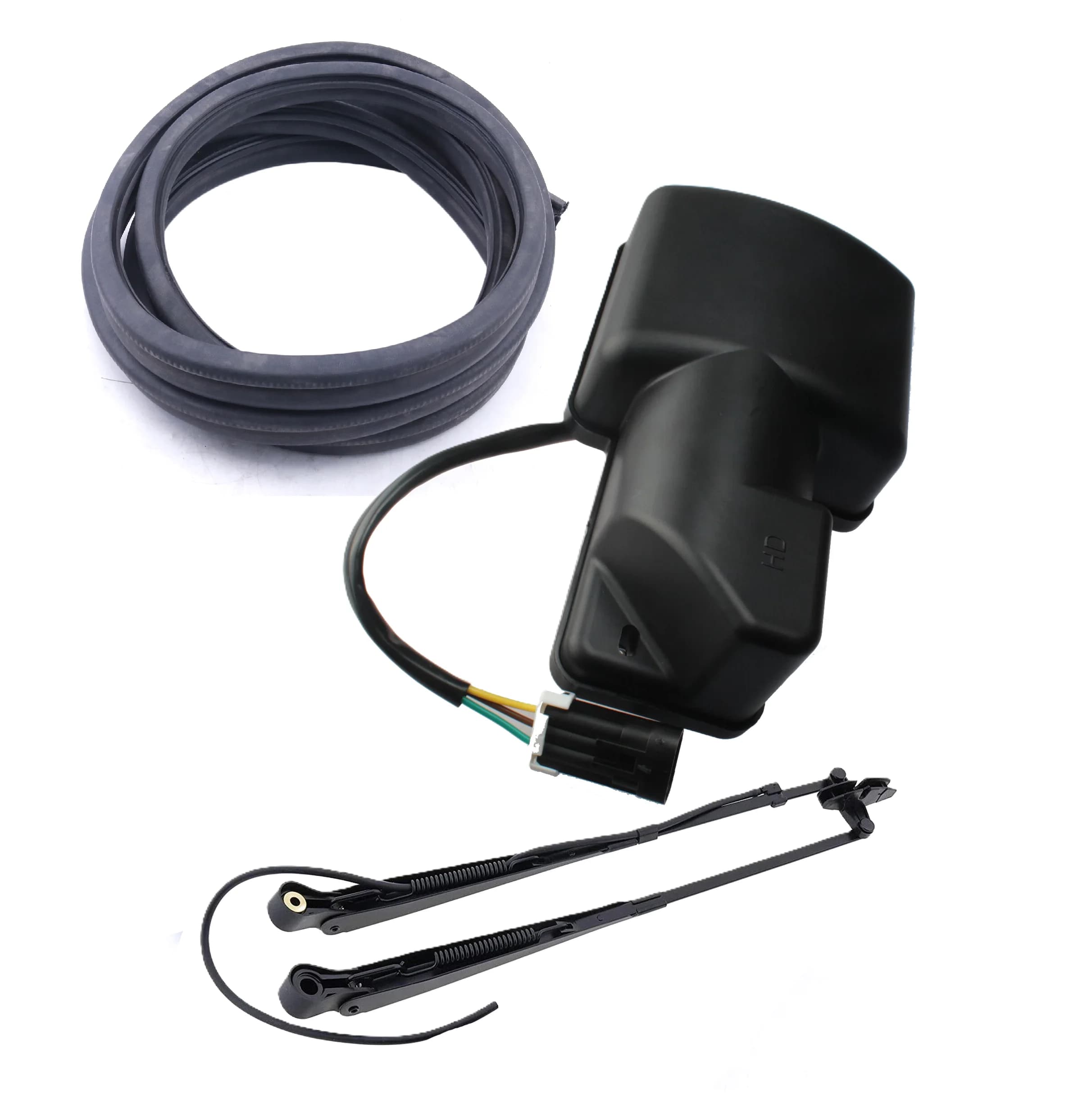 3 Piece Set Outer Door Frame Weather Strip Seal&Windshield Wiper Arm & Blade& wiper motor 7188371 6679476 7011039 For Bobcat