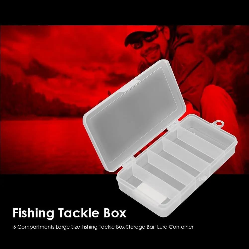 5 Compartment Fishing Lure Bait Box Thickened Fishing Tackle Storage Box Multi-function Fish Lure Tackle Box Fishing Accessories