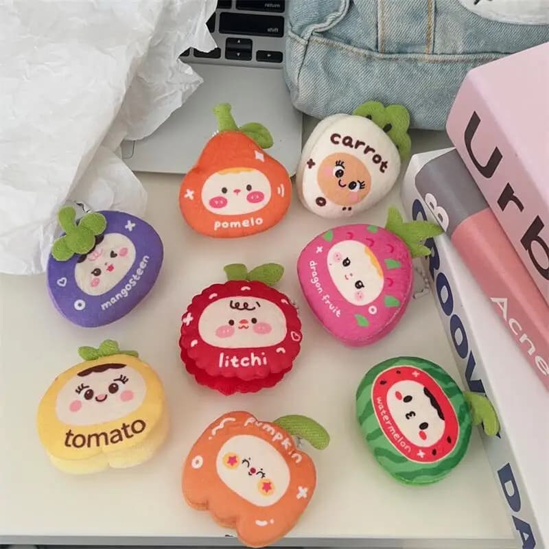 Xm1pc Fashion Key Hanging Decoration Accessories Gift Cartoon Plush Simulation Fruit Doll Keychain Kawaii Doll Backpack Pendant