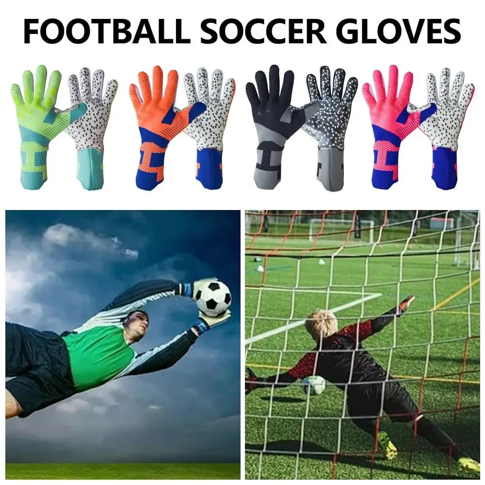 1 paio di guanti da portiere in lattice ispessito, protezione per le dita, guanti da portiere antiscivolo, resistenti all'usura, traspiranti