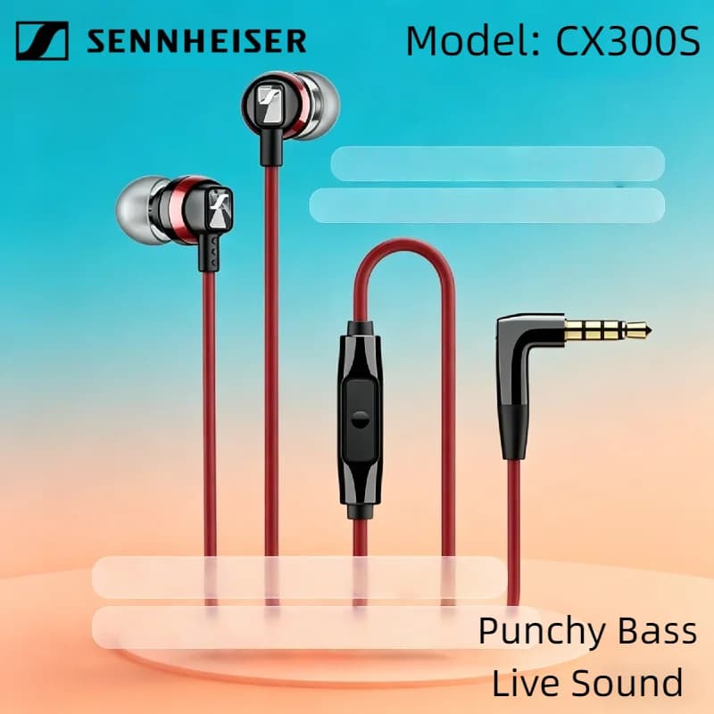 Sennheiser CX300S 2026 Cuffie In-Ear con Isolamento Acustico per Gaming, Cuffie Cablate per Musica con Controllo Intelligente e Audio Puro Plus