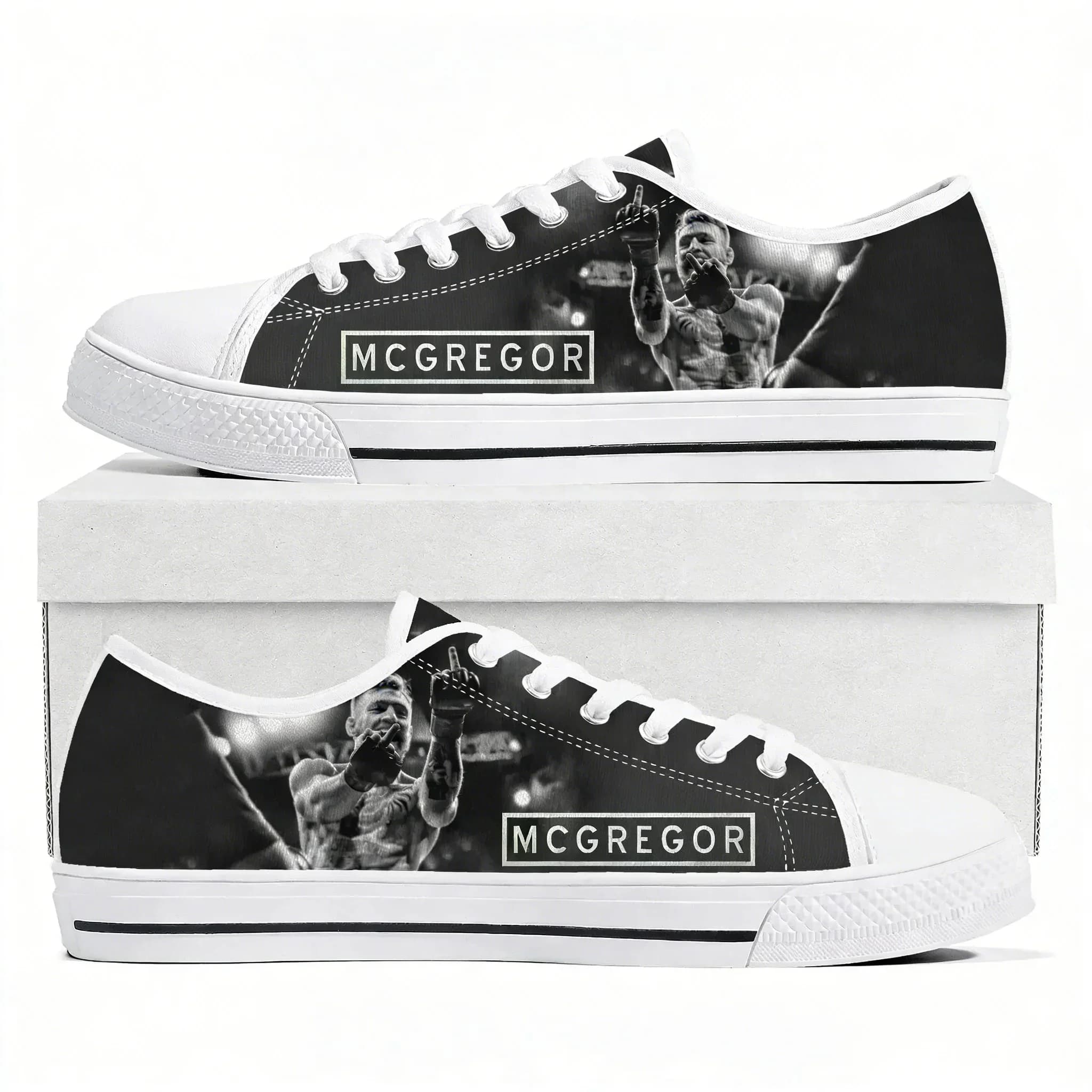 Conor McGregor Notorious Men Fans Low Top Sneakers Mens Womens Teenager Canvas Sneaker Casual Custom Made Shoes Customize Shoe
