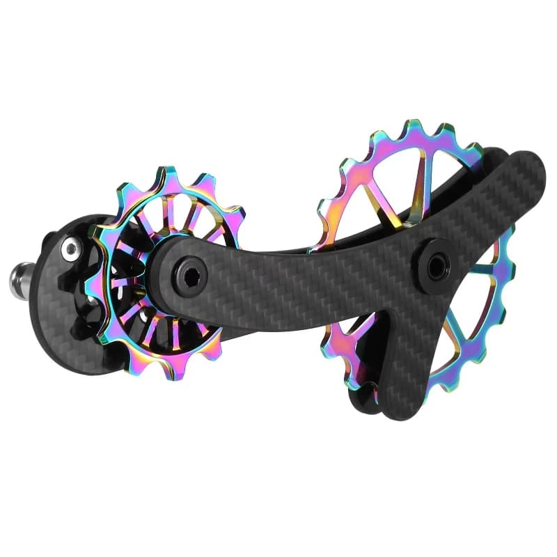 Guida catena posteriore in fibra di carbonio Cuscinetti in ceramica per bicicletta Set di ruote pulegge Jockey Parti di biciclette