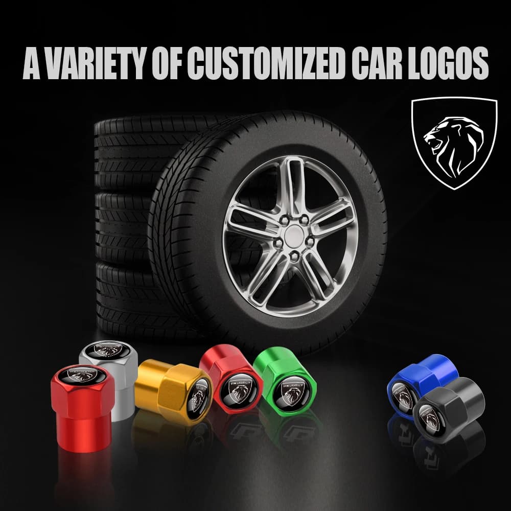 4Pcs Car Wheel Tire Valve Covers Air Stem Dust Caps For Peugeot 308 2008 206 207 208 3008 107 307 5008 508 GT 108 301 T9 406 407