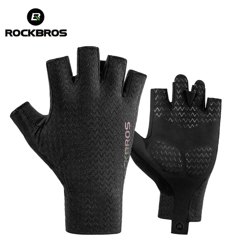 ROCKBROS Cycling Gloves Autumn Spring MTB Bike Gloves SBR Pad half fingers bicycle gloves men women wearable shockproof gloves