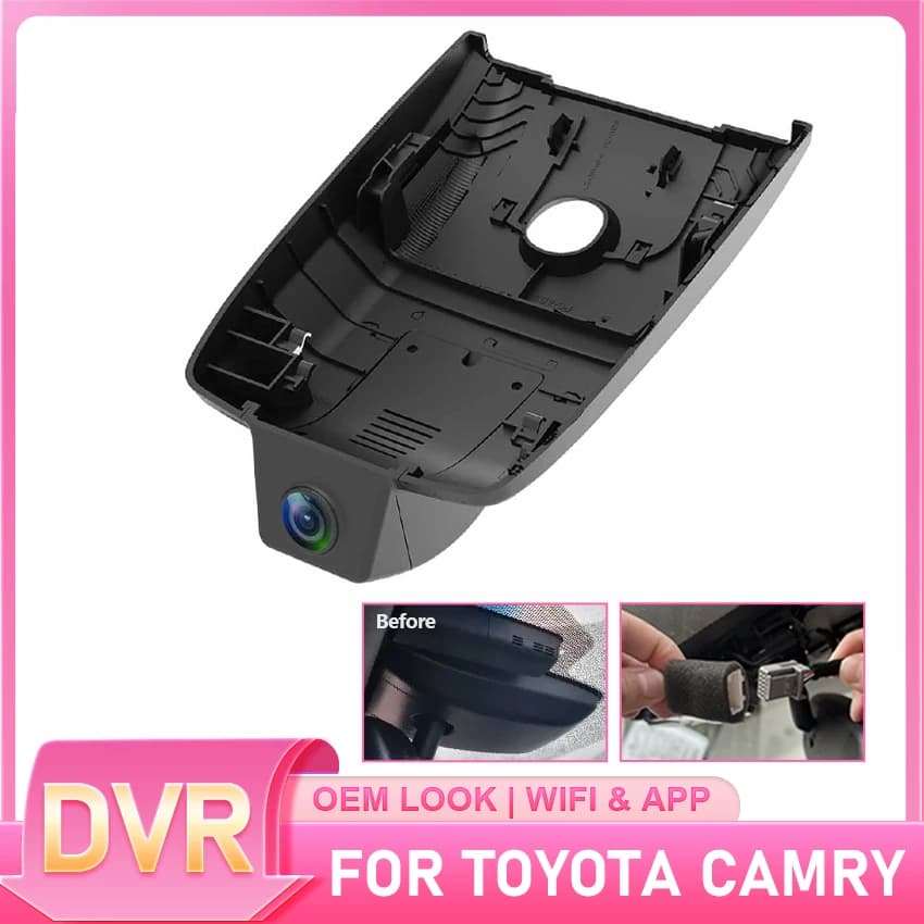 Dash Cam for Auto Toyota Camry 8a Gen (XV70) 2024 2023 2022 2021 2020 2019 2018, Plug and Play, HD with Night Vision