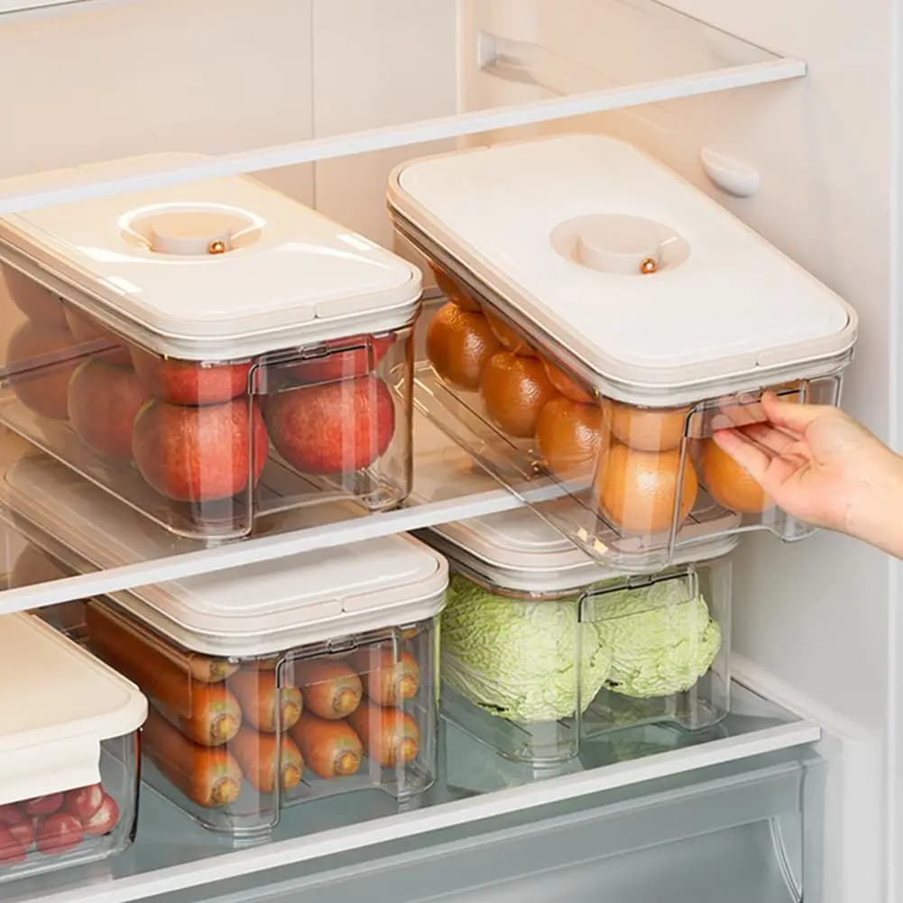 Contenitore per Alimenti con Manopola Timer, Ermetico, per Preparazione Pasti, Facile Accesso, Impilabile, per Frigorifero e Microonde