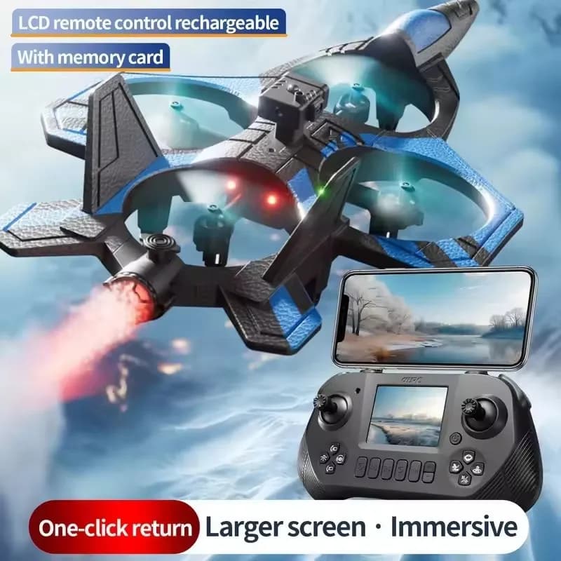 Schermo Drone RC Aereo in schiuma Aereo con telecamera HD Evitamento ostacoli Aereo telecomandato Aliante Aereo RC per bambini Drone giocattolo