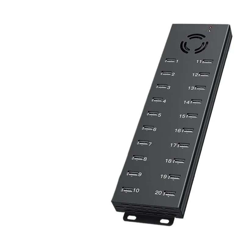 Splitter hub USB 2.0 a 20 porte, ricarica del telefono cellulare, docking station flash