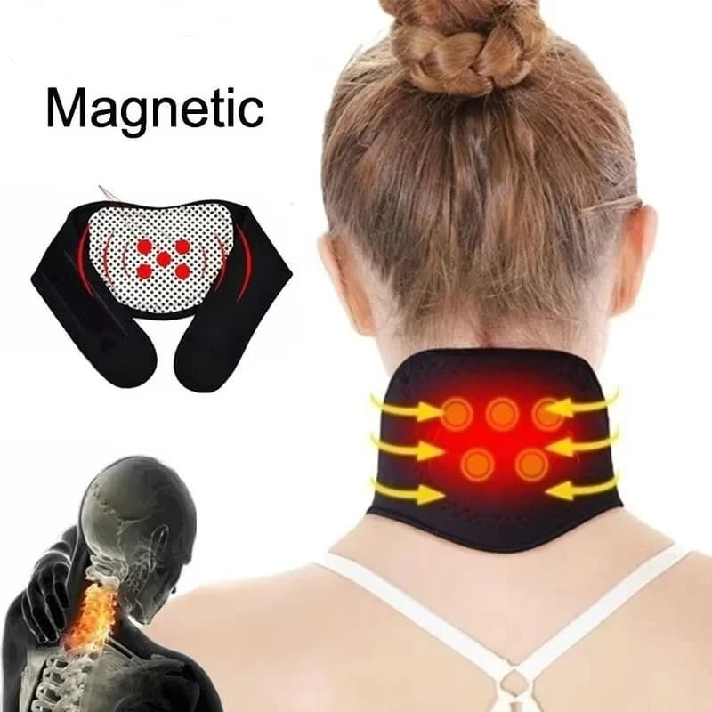 Manicotto cervicale per protezione dalla febbre per la conservazione del calore Cintura di protezione del collo con magnete per impacco caldo per collo della colonna vertebrale cervicale