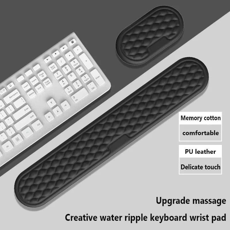 Tappetino per mouse ergonomico Poggiapolsi Protezione per digitazione da ufficio Tappetino di supporto relax Tappetino per polso con memoria Tastiera per computer portatile Tappetino da scrivania