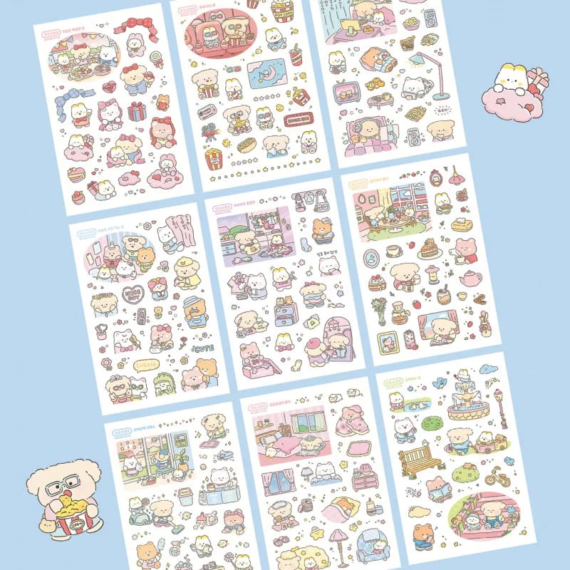 Simpatico cartone animato animale orso adesivi manuale diario pianificatore notebook scrapbook cancelleria adesivi decorativi impermeabili fai da te