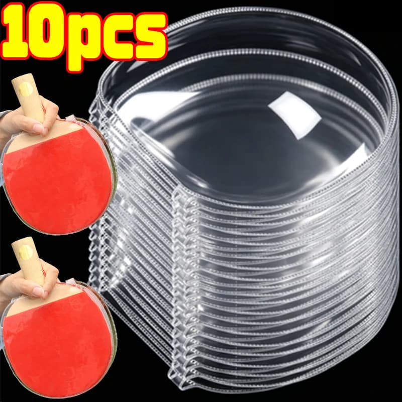 Pellicola Protettiva in Gomma per Racchette da Ping Pong, Copertura Adesiva Riutilizzabile per Racchette da Tennis da Tavolo, Mantiene la Adesività, Protezione Trasparente in PVC, 1/10 Pezzi