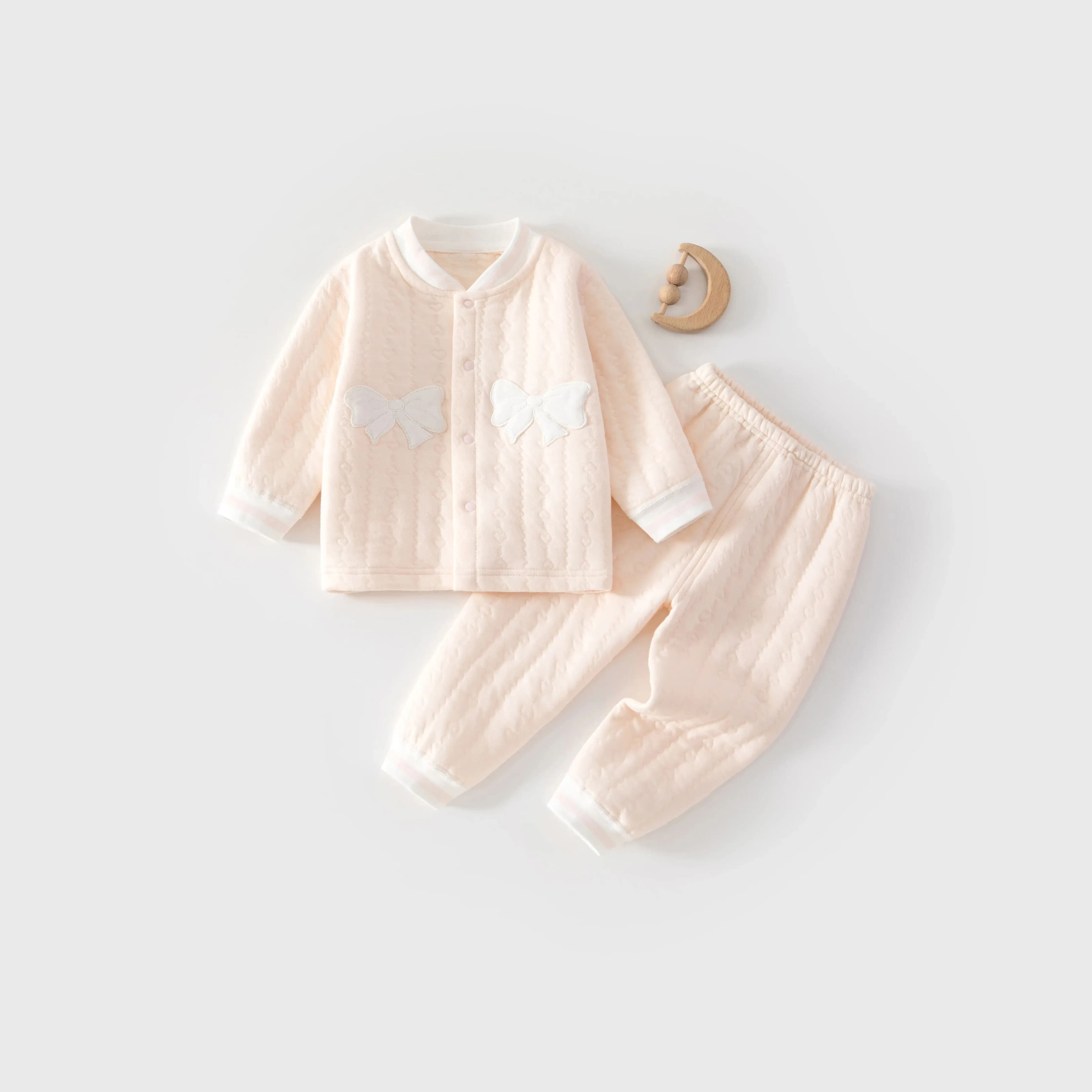 Set diviso per bambini Abiti caldi autunnali e invernali Classe a Intimo trapuntato per bambini Pigiama per bambini Abiti e pantaloni autunnali in puro cotone
