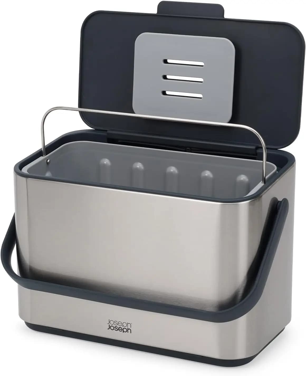 Contenitore per Compost da Cucina in Acciaio Inox con Filtro Anti-Odore e Secchio Interno Rimovibile, 4 Litri