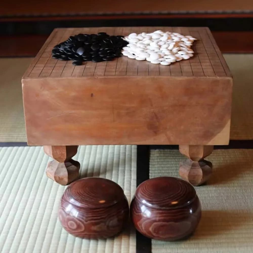 Set da Gioco Go Portatile in Legno, Tavolo da Gioco Classico con Scacchiera e Ciotola con Pietre