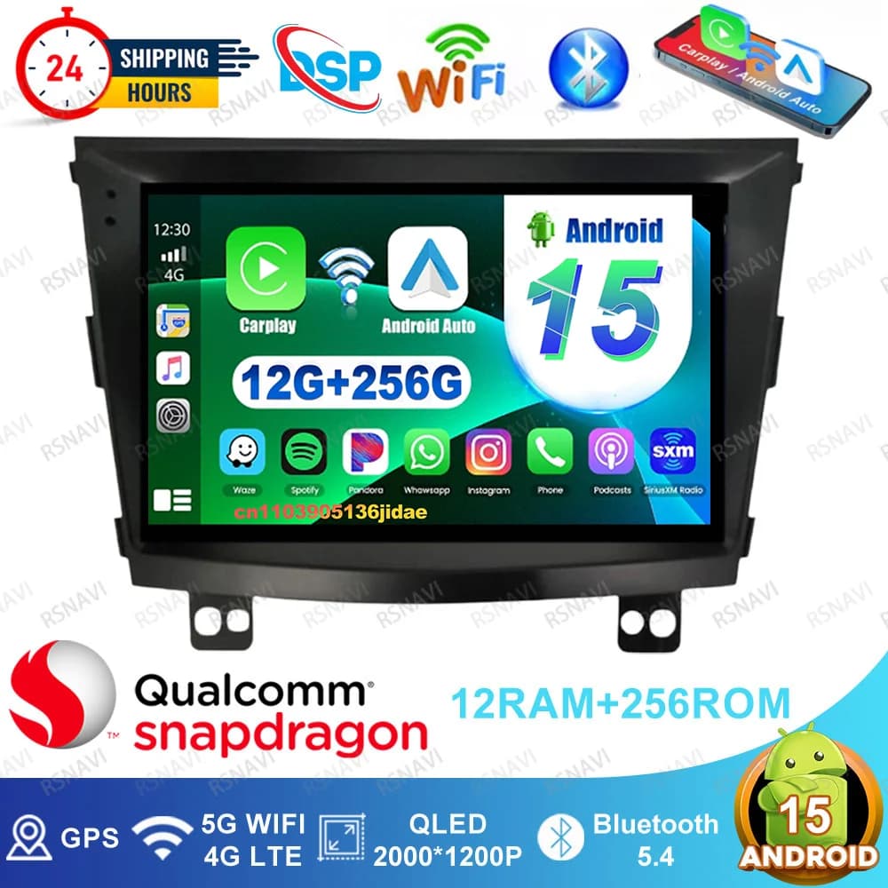 Android 15 Autoradio Per SsangYong Tivoli 2015 2016 2017 - 2022 Mercedes W203 Golf Mk7 Tesla Modello Y Junwiper Passat B6 H4 Led