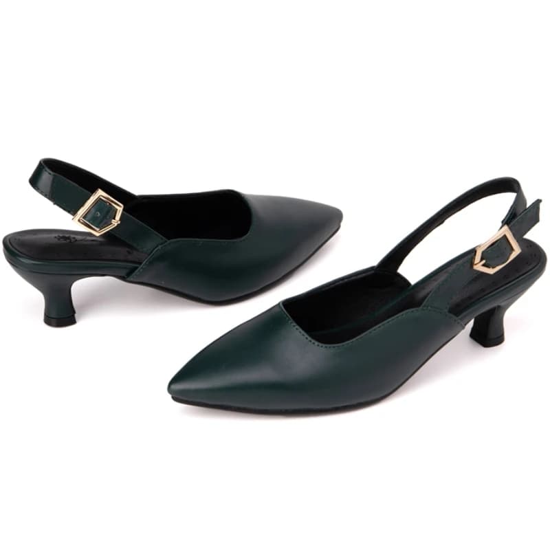Summer Shoes For Women Sandals Close toe Low Heels Slingbacks Black White Pink Wedding Party Dance Shoes Ladies Large Size 50 52