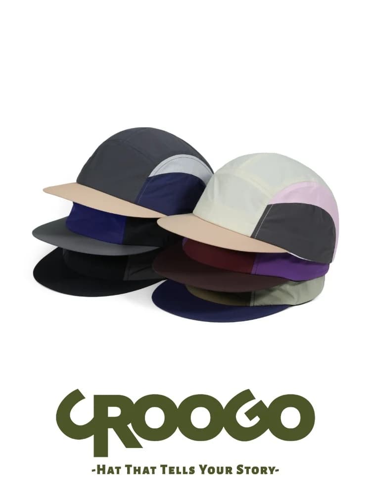 CROOGO Outdoor Breathable Waterproof Quick Dry Flat Brim Baseball Cap Adjustable Drawstring Camping Hiking Hat Unisex