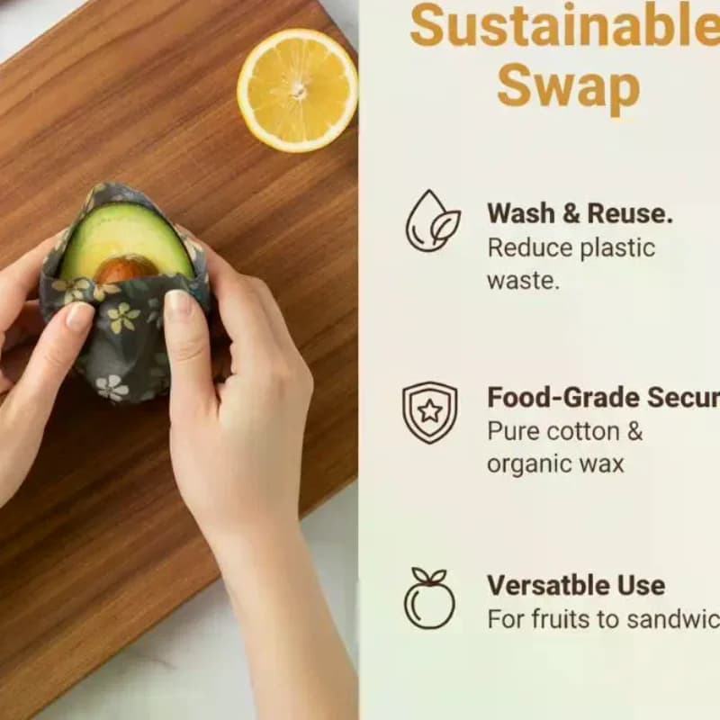Beeswax Food Wraps Roll Reusable Beeswax Eco-Friendly Sustainable Food Storage Wrap For Sandwich Cheese Fruit Bread Snacks