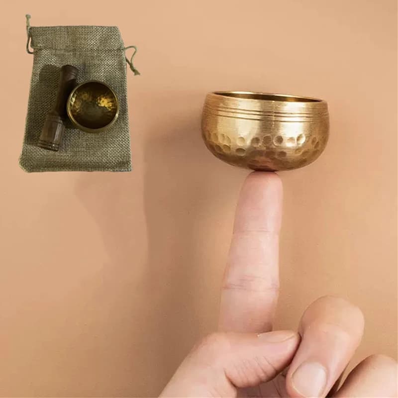 Traditional Tibetan Brass Singing Bowl; Handmade Instrument for Yoga and Meditation