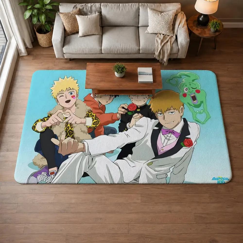 Anime MMob Psycho 100ed Floor Mat Non-Slip Door Mat,Bath Mat,Kitchen Mat,Super Absorbent Washable Rug for Entryway