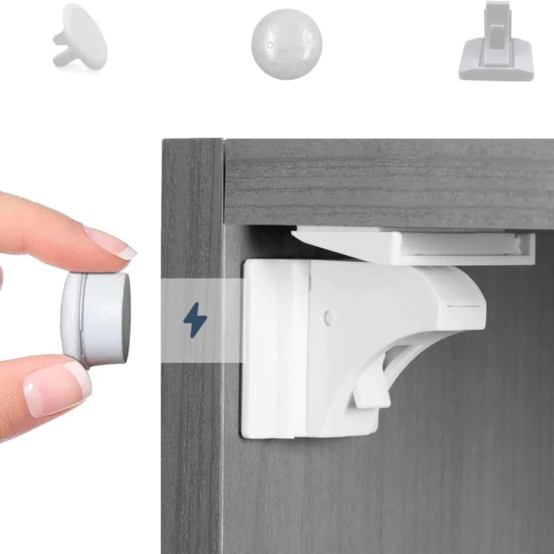 Serratura di sicurezza per bambini magnetica da 1-5 pezzi, limitatore per bambini senza foratura serratura del cassetto serratura del frigorifero serratura dell'armadio per la sicurezza domestica del bambino