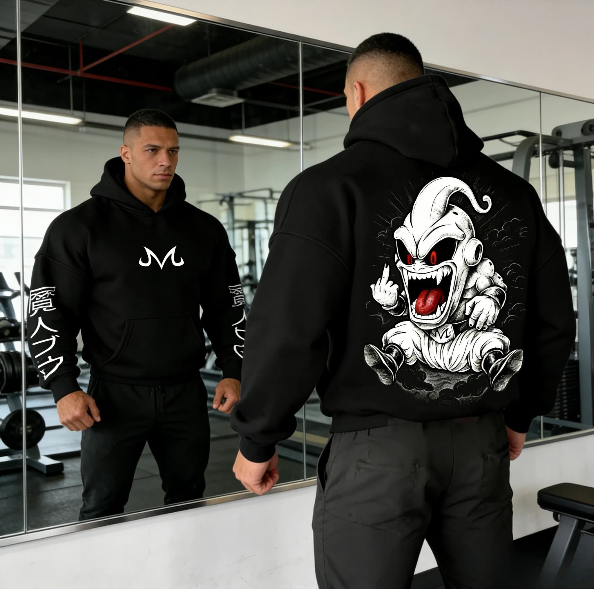 Felpa con Cappuccio Anime Retro Dragon Ball 2026, Stampa Majin Buu, Felpa da Uomo in Puro Cotone, Versione Casual Sportiva Quotidiana Stile Y2K