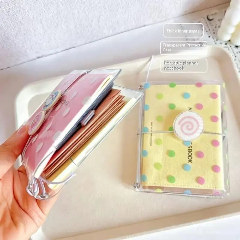 1Pcs Polka Dot Print Passport Holder Clear Elastic Band Design Passport Cover Portable Transparent Passport Protector Case