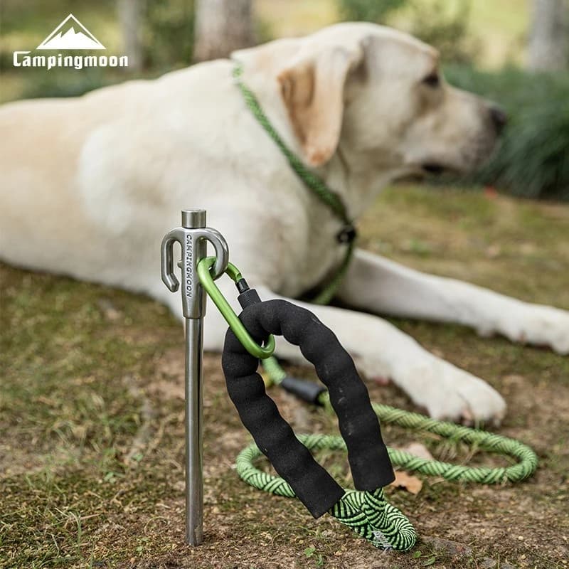 CAMPINGMOON K45 Bold 420 Stainless Steel Pet Ground Pin Dog Tool Camping Pin Camping Accessories Dog Rotating Pin Palo