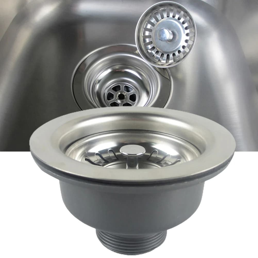Flangia in acciaio inossidabile da 114mm adatta per cestello del lavandino Kit di rifiuti filtro per lavello da cucina tappo per acqua raccoglitore per capelli da bagno