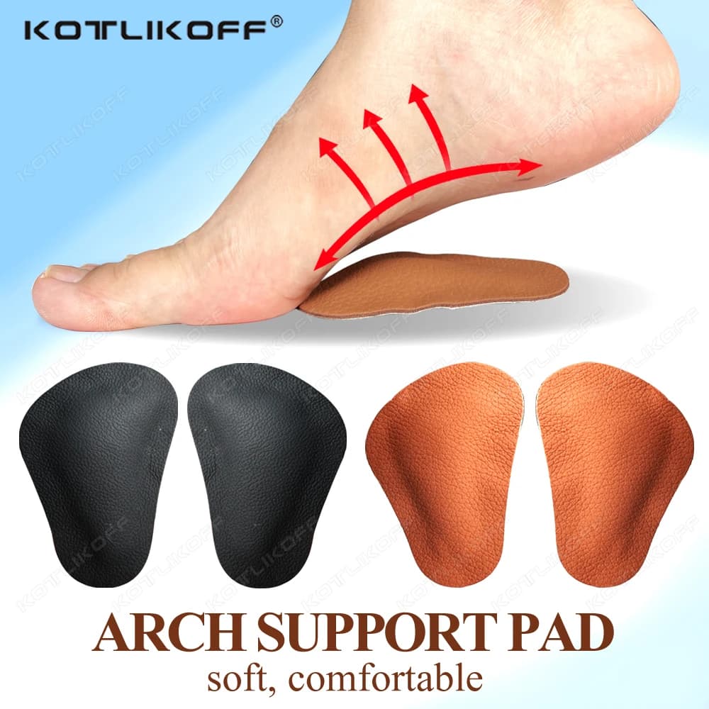 Piedi piatti in pelle bovina Supporto per arco plantare Solette ortopediche Cuscinetti per scarpe Comfort morbido Uomo Donna Piede Valgo Solette sportive Inserti