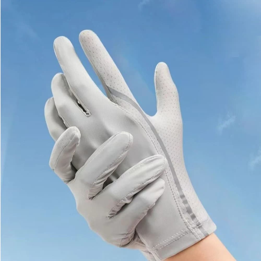 Nuovi guanti touch screen in seta di ghiaccio Guanti per protezione solare traspiranti anti-UV Guanti da guida antiscivolo altamente elastici da uomo