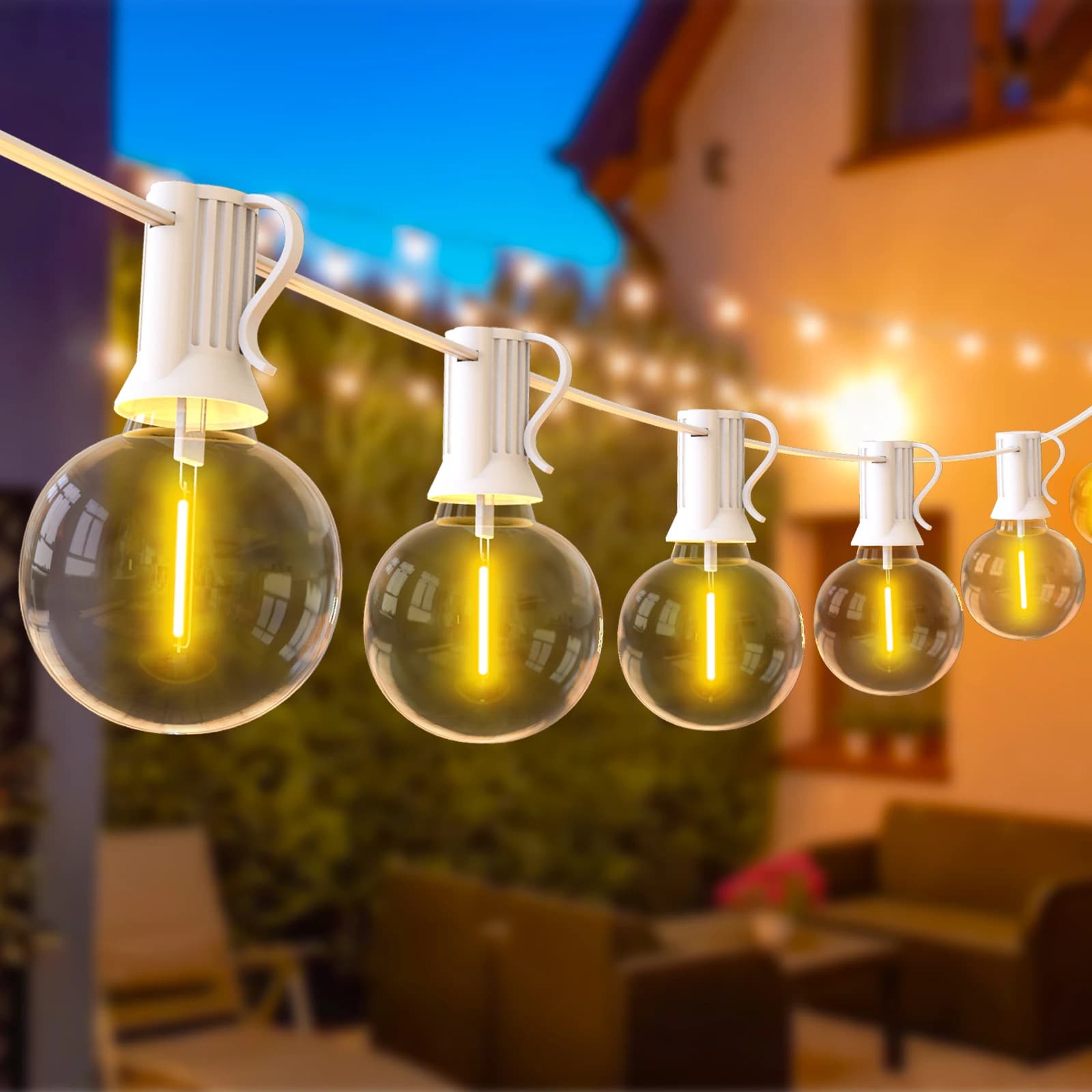 Stringa luminosa a LED 30M 15M Fata String Light Festoon Patio Luci da giardino Luci natalizie Regalo Luci decorative con cavo bianco