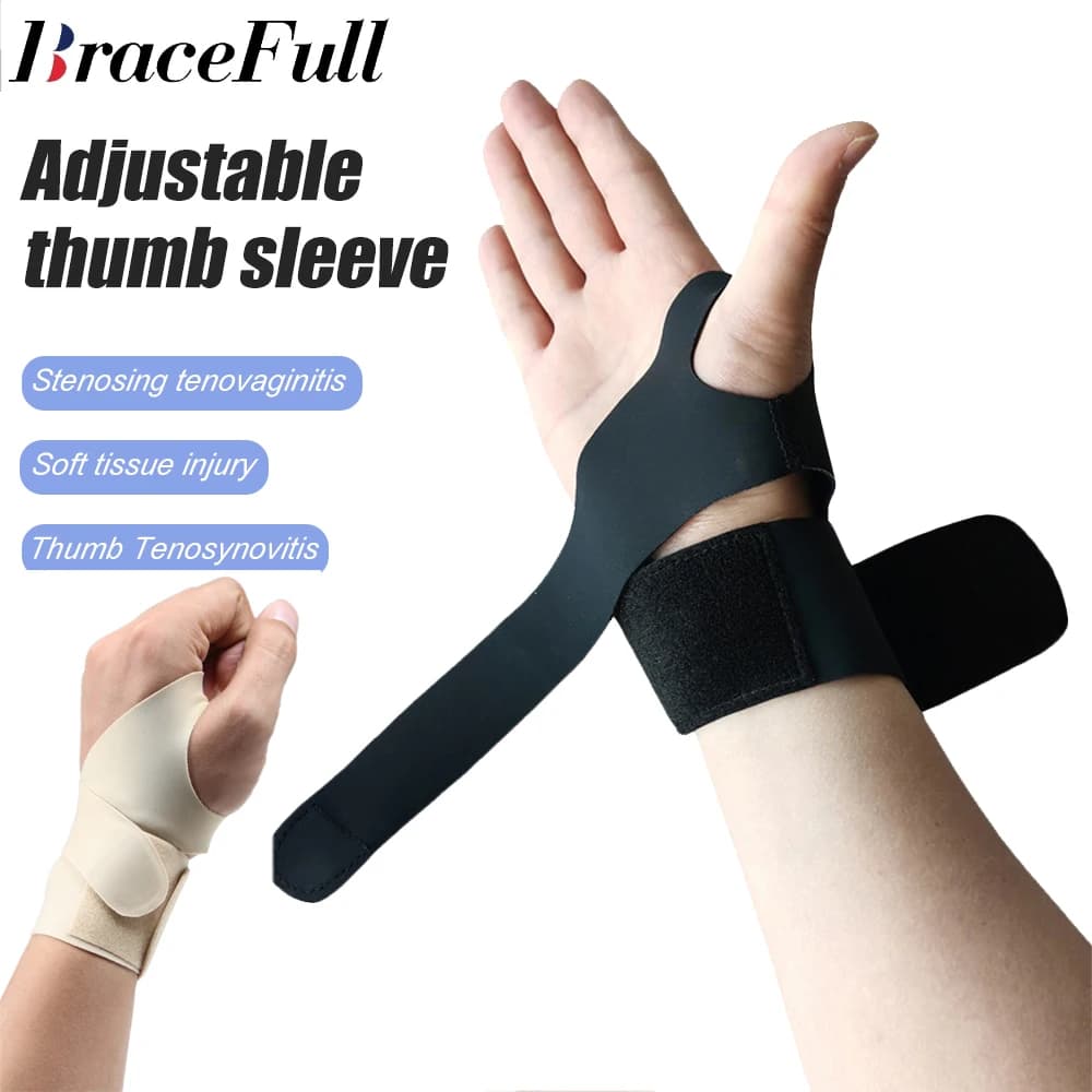 Supporto per Polso e Pollice a Compressione, Traspirante e Regolabile, Protezione per la Mano, Stabilizzatore Spica, Sollievo dal Dolore, Fascia per Distorsioni