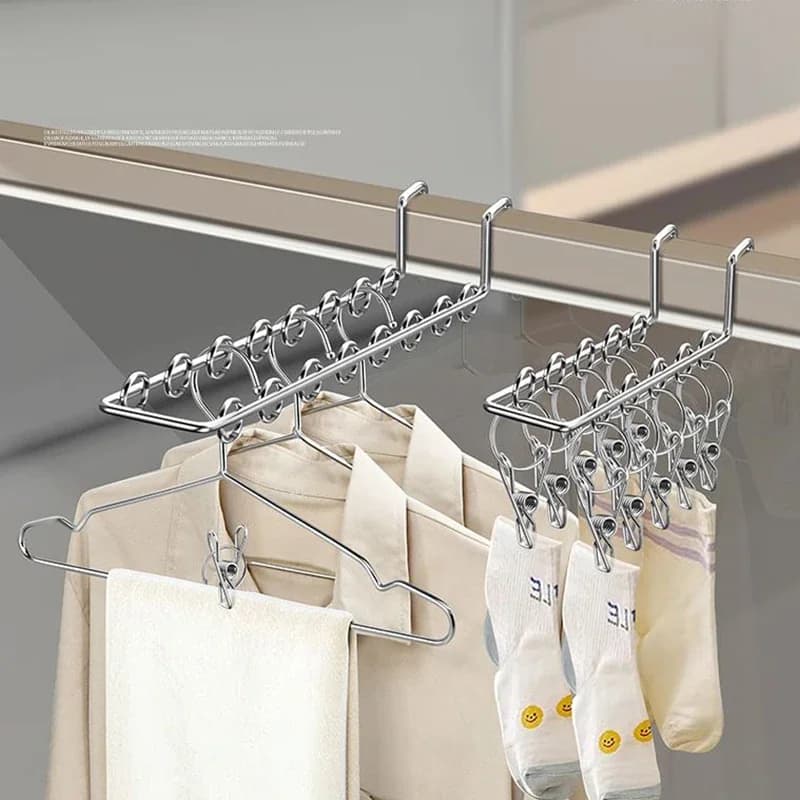New Stainless Steel Window Net Clothespin Laundry Hanger Clothesline Sock Towel Bra Drying Rack Clothes Peg Hook Airer Dryer