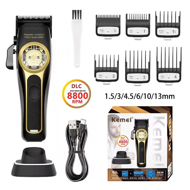 Kemei KM-2373 Professional haircut Magnetic levitation motor 8800 rpm Haircuts Charging base Men's haircut