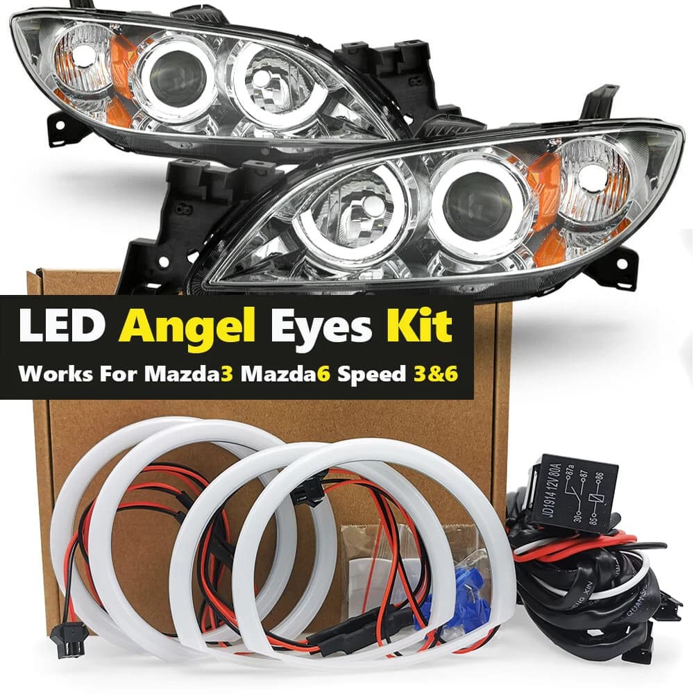 4 pcs for Mazda 3 mazda3 BK 2003 2004 2005 2006 2007 excellent angel eye kit in cotton Ultra bright halo rings