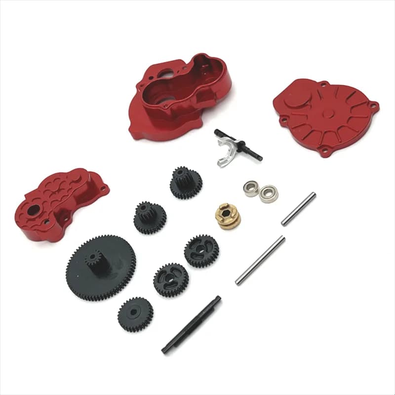 Accessori per auto telecomandati Aggiornamento in metallo Set di ingranaggi per cambio a doppia velocità adatto per FMS 1/24 FCX24 XQ FCX18 Frantoio Chevrolet