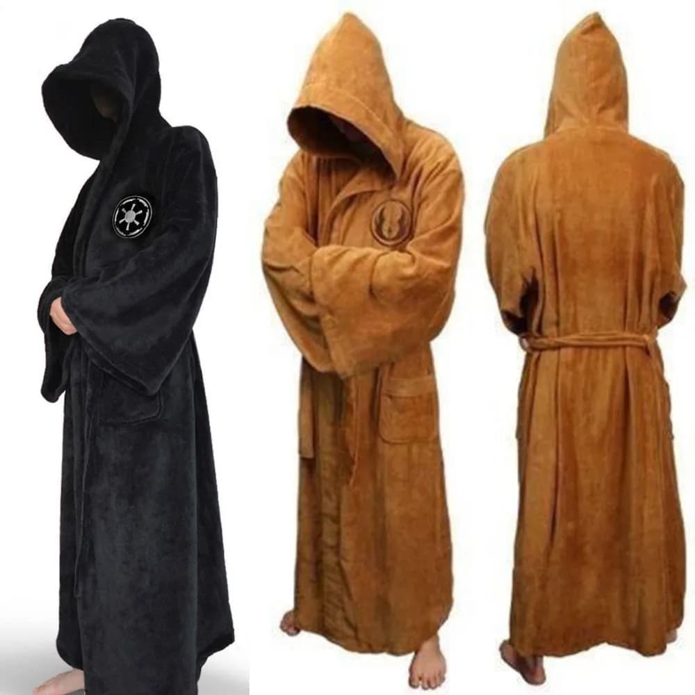 Male Flannel Veste Maschile With Cappuccio Spessa Stella Vestaglia Jedi Empire Men's Bathrobe Winter Long Dress Mens Hoodies Homewear