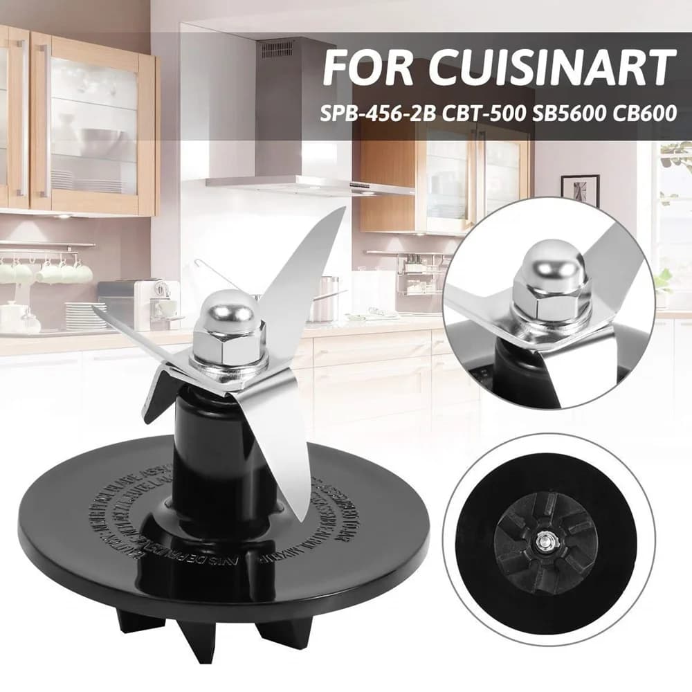 Stainless steel blender blade cutting group with Cuisinart compatible seal SPB-456-2B and Powerblend Duet BFP-10CH