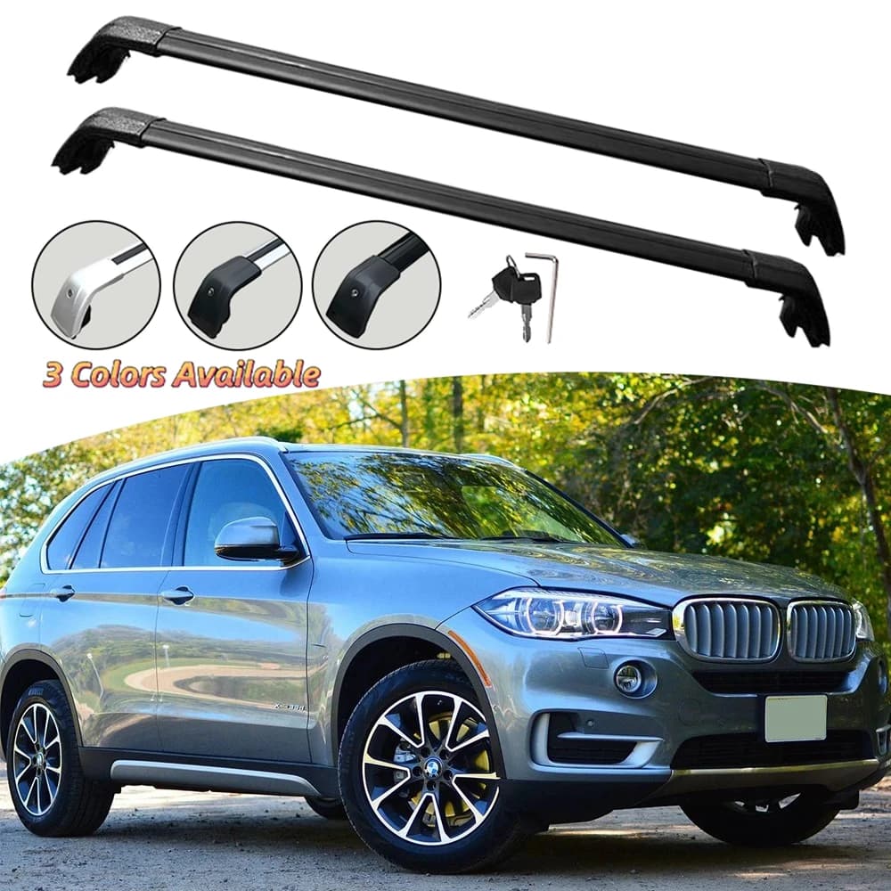 Barra trasversale in alluminio da 2 pezzi adatta per BMW X5 F15 2014-2018 Barra trasversale per bagagli sul tetto con serratura